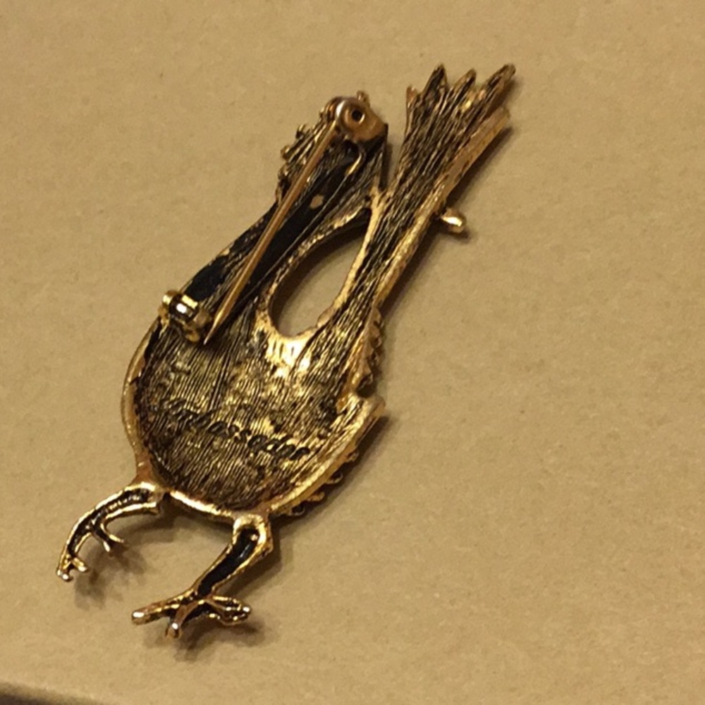Ambassador kookoo bird Broach with Jade eye EUC - Picture 3 of 6